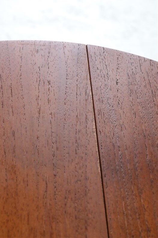 Set of 2 round mid-century teak side tables by Carlo Jensen for Poul Hundevad, 1960s, Danish modern design, foldable