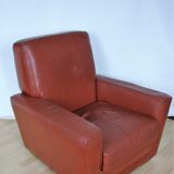 Art deco leather armchair, 1960s