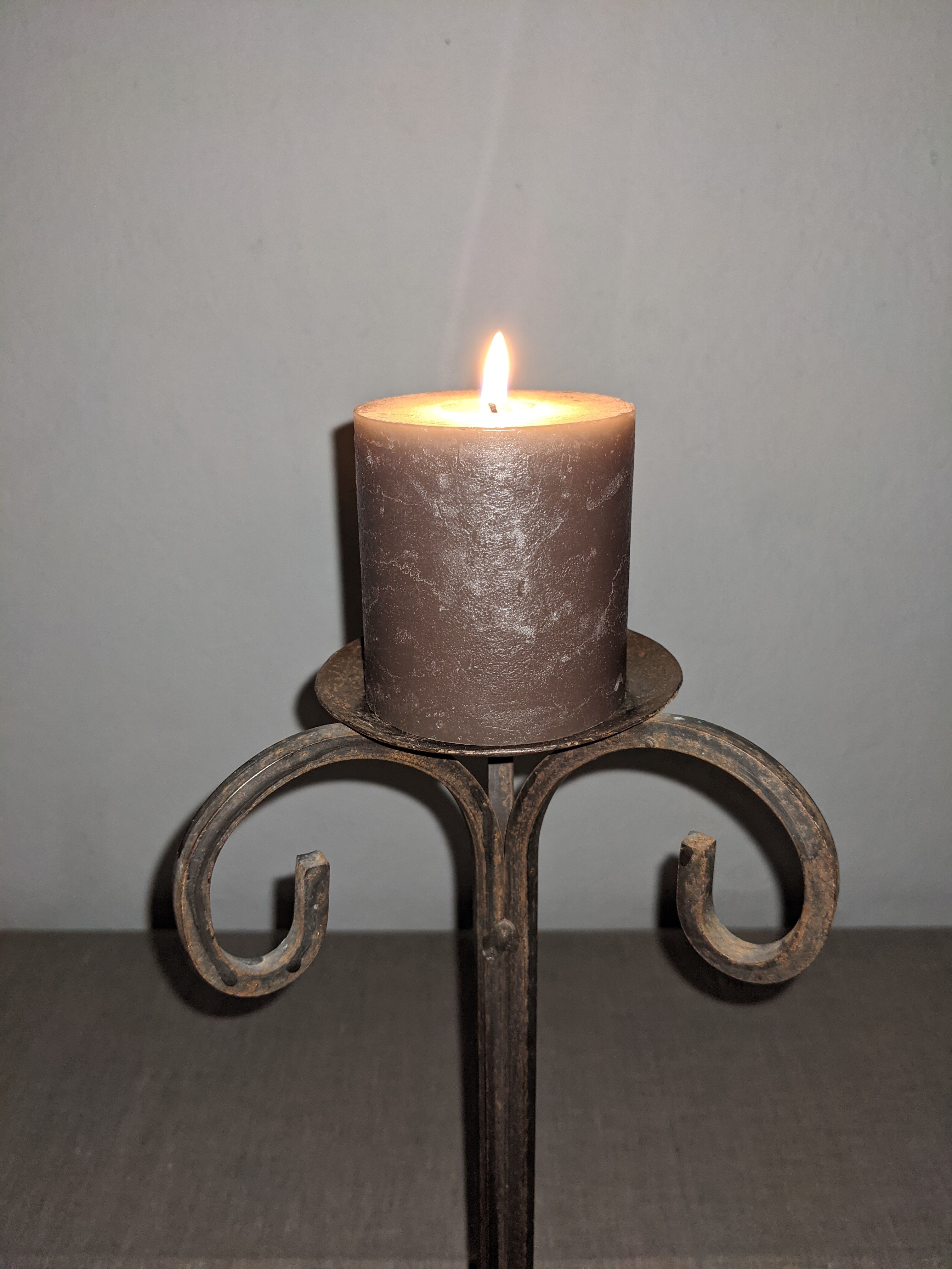 Wrought iron candlestick from the 1960s