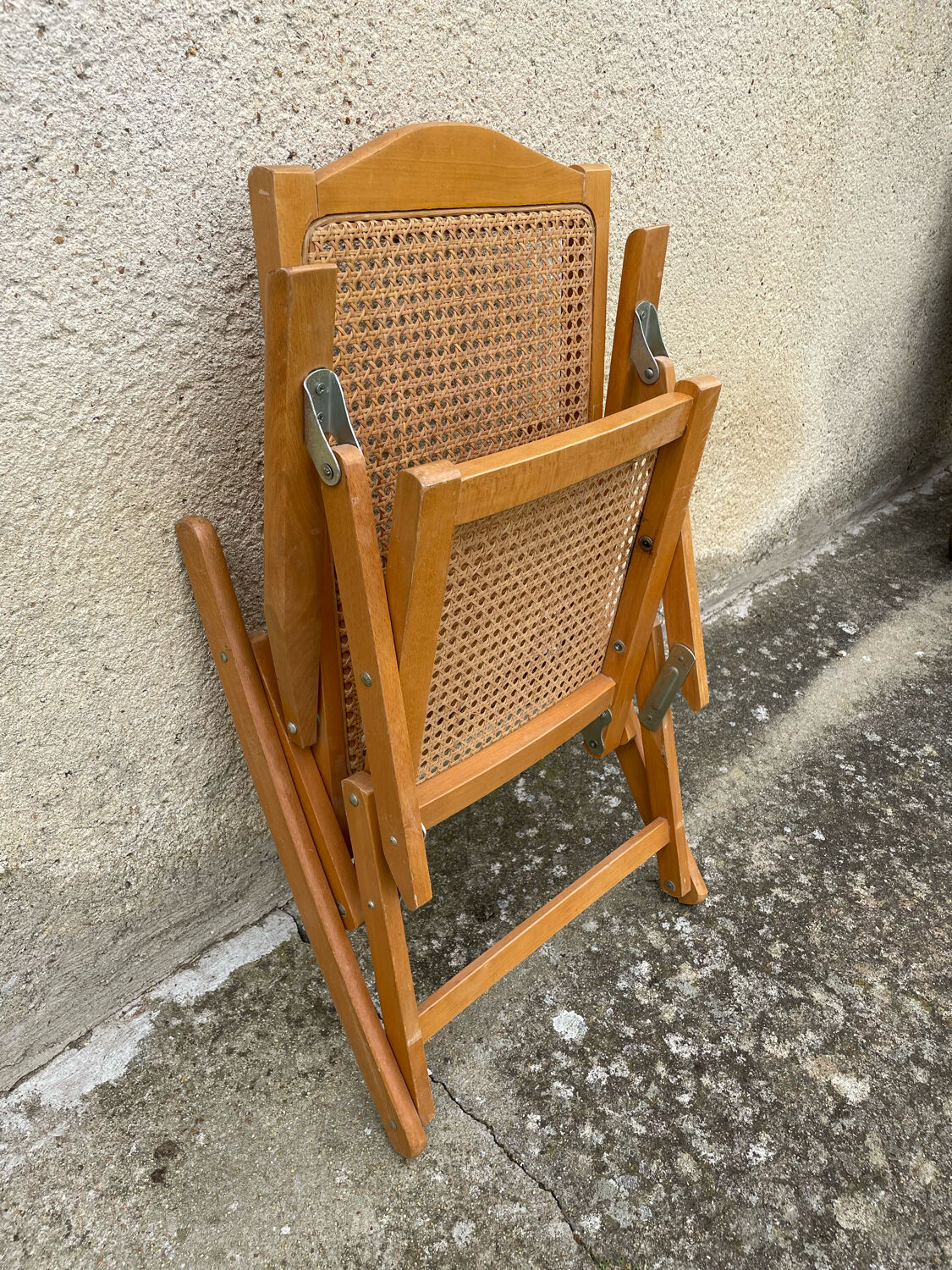 Rocking chair pliant avec cannage
