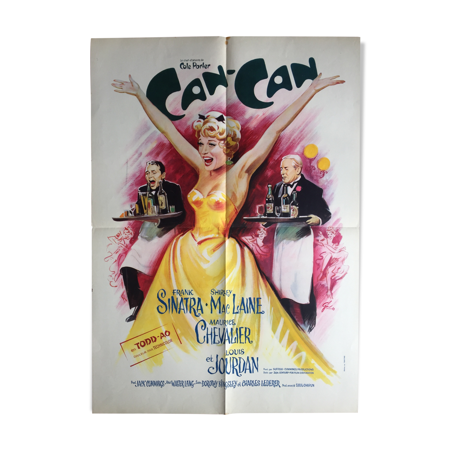 Cinema poster "Can-Can" Frank Sinatra, Maurice Chevalier, Cabaret 1960
