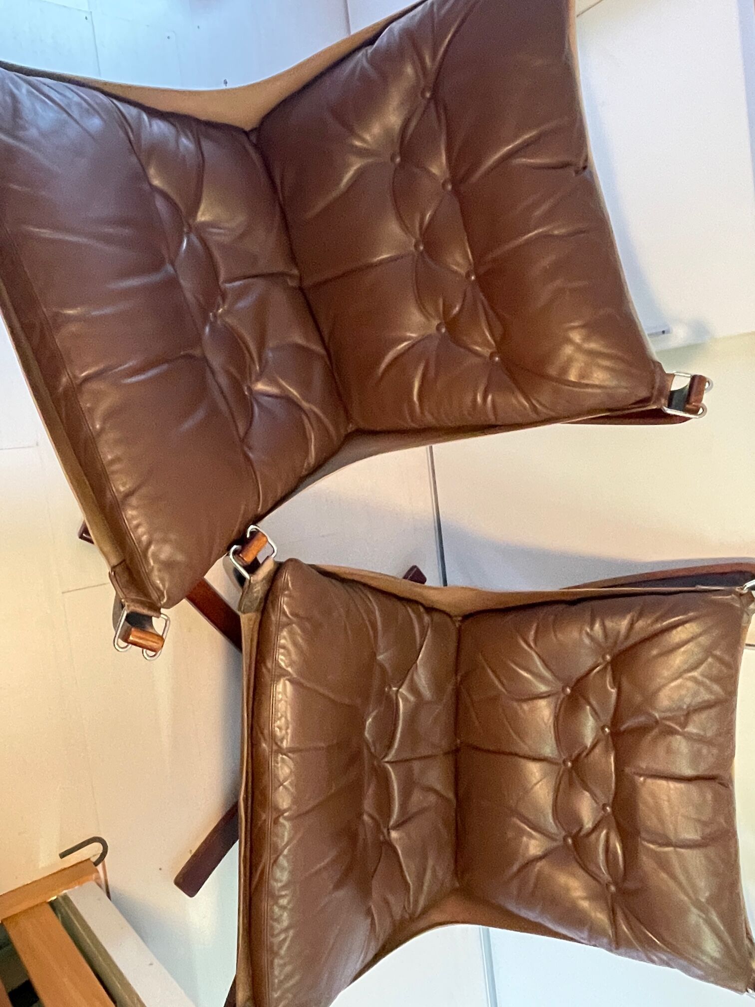 3 vintage Falcon chairs. By Sigurd Ressel for Vatne Møbler Norway. 1970's. Falcon chairs