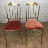 Pair of brass chairs "Chiavari"