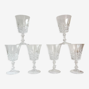 6 red wine glasses cristal d'arques model tuileries