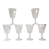 6 Arques crystal red wine glasses, Tuileries model