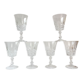 6 red wine glasses cristal d'arques model tuileries