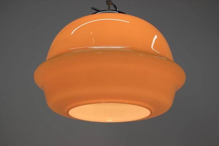 Midcentury Design Glass Pendant, 1980s