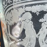 BOTTLES Engraved Glass and VINTAGE Wood