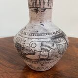 Ceramic table lamp by Jacques Blin, circa 1950.