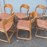Suite of 6 Baumann sled chairs