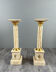 Pair of marble and brass pedestals, 20th century