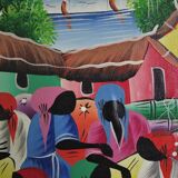 Framed painting of the Caribbean, early twenty-first century