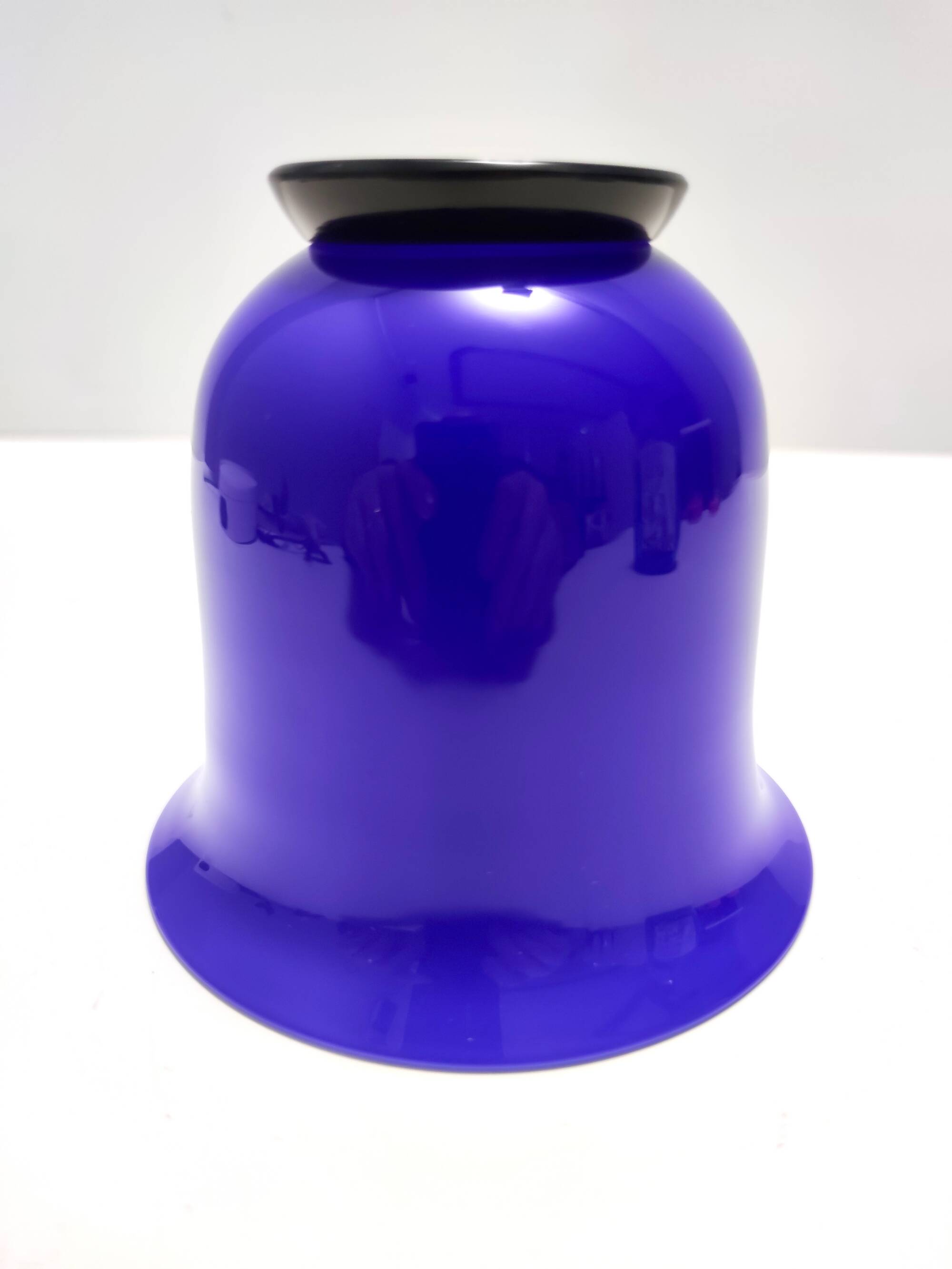 Royal Blue Opaline Glass Vase by Paolo Venini, "Anni Trenta" series