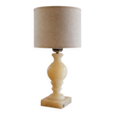 Vintage alabaster lamp with ecru shade – unique piece