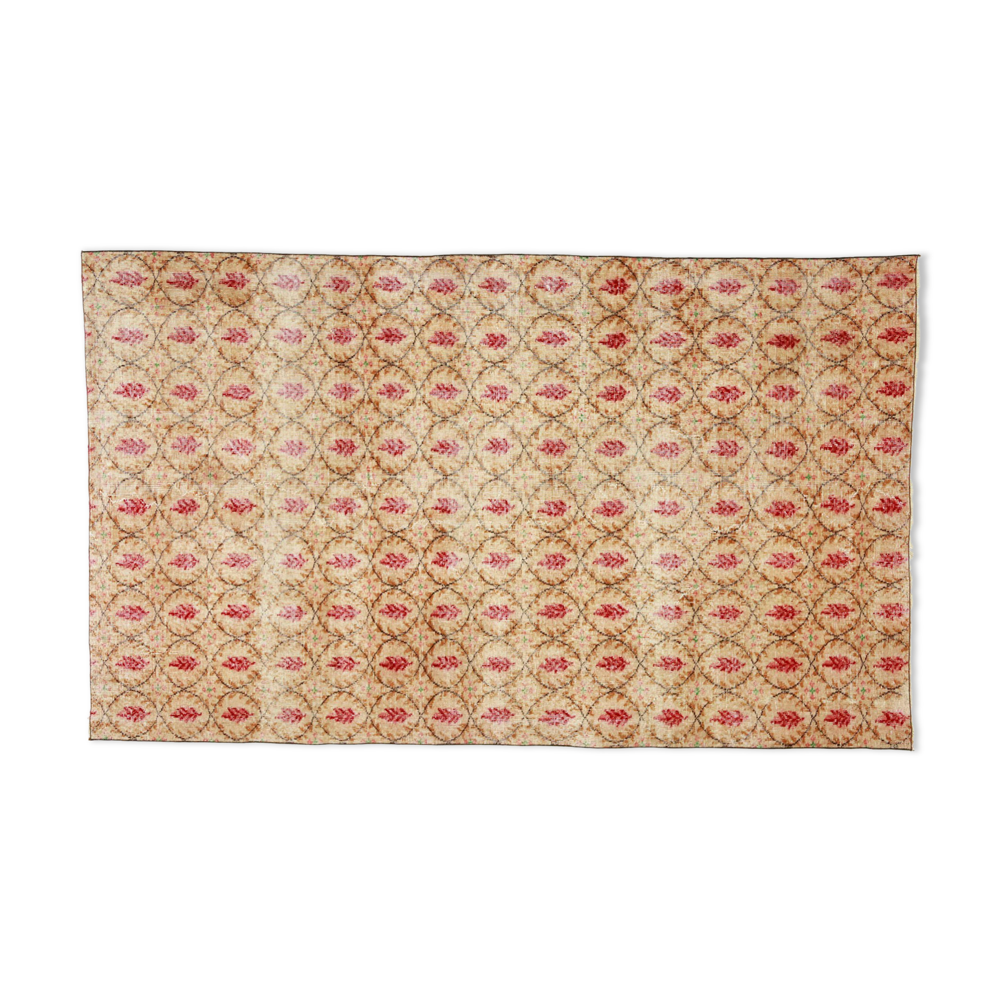 Anatolian handmade vintage rug 247 cm x 125 cm