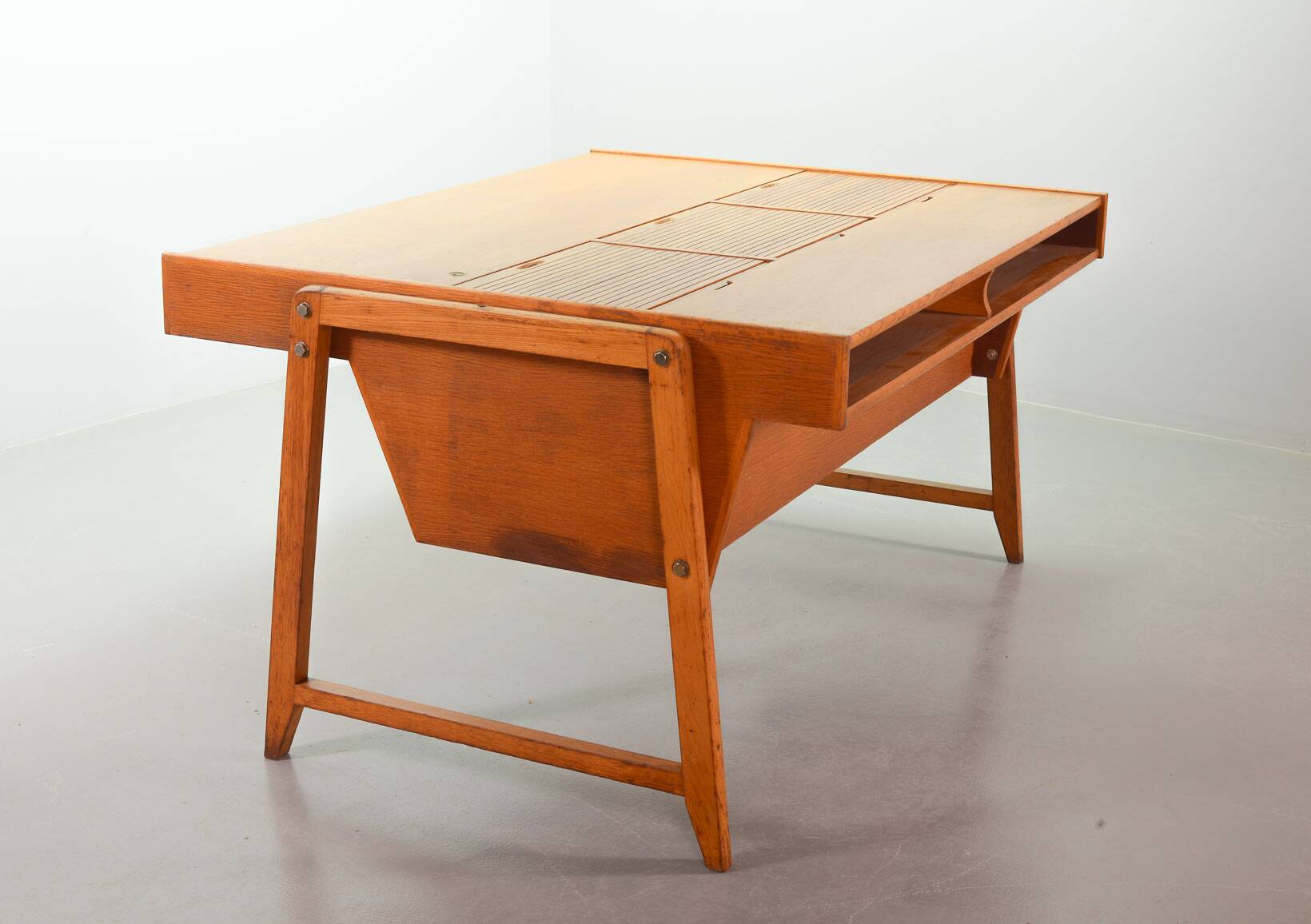 Clausen and Maerus Oak Wooden Design President Writing Desk for Eden 1960s