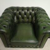 Armchair chesterfield English green leather