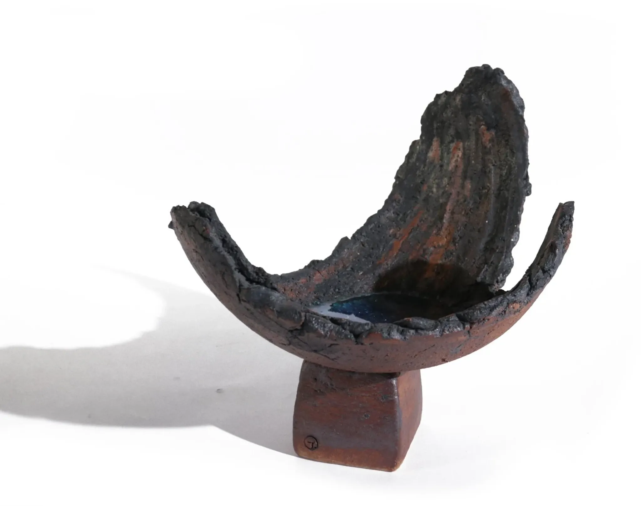 Ceramic / glass sculpture bowl with monogram