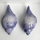 Duo of salt and pepper shaker in slurry shell pattern 70s