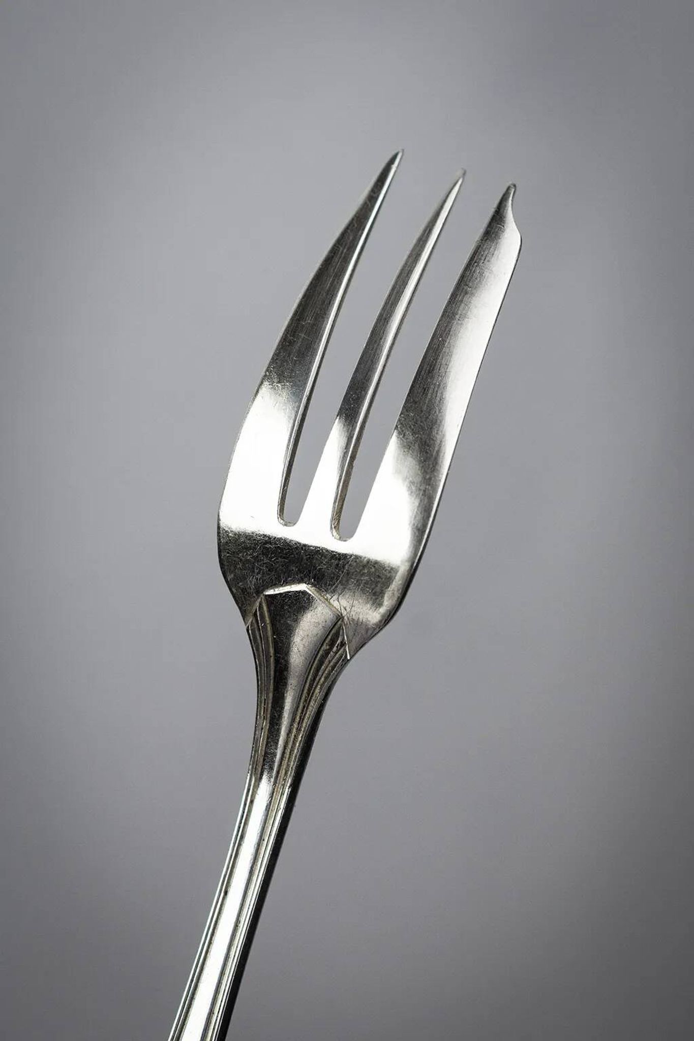 12 dessert forks Christofle Boréal by Luc Lanel, silver-plated metal