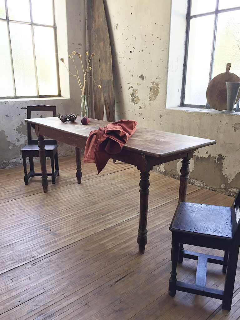 Antique farm table