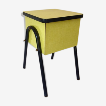 Travailleuse en formica jaune années 60