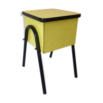 Travailleuse en formica jaune années 60