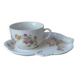 Gourmet Breakfast Set Porcelain Cup and Saucer Vintage Floral Decor