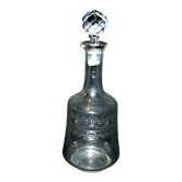 Old acid-etched crystal carafe