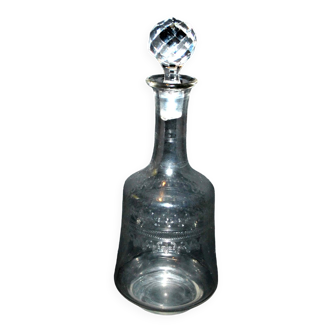 Old acid-etched crystal carafe