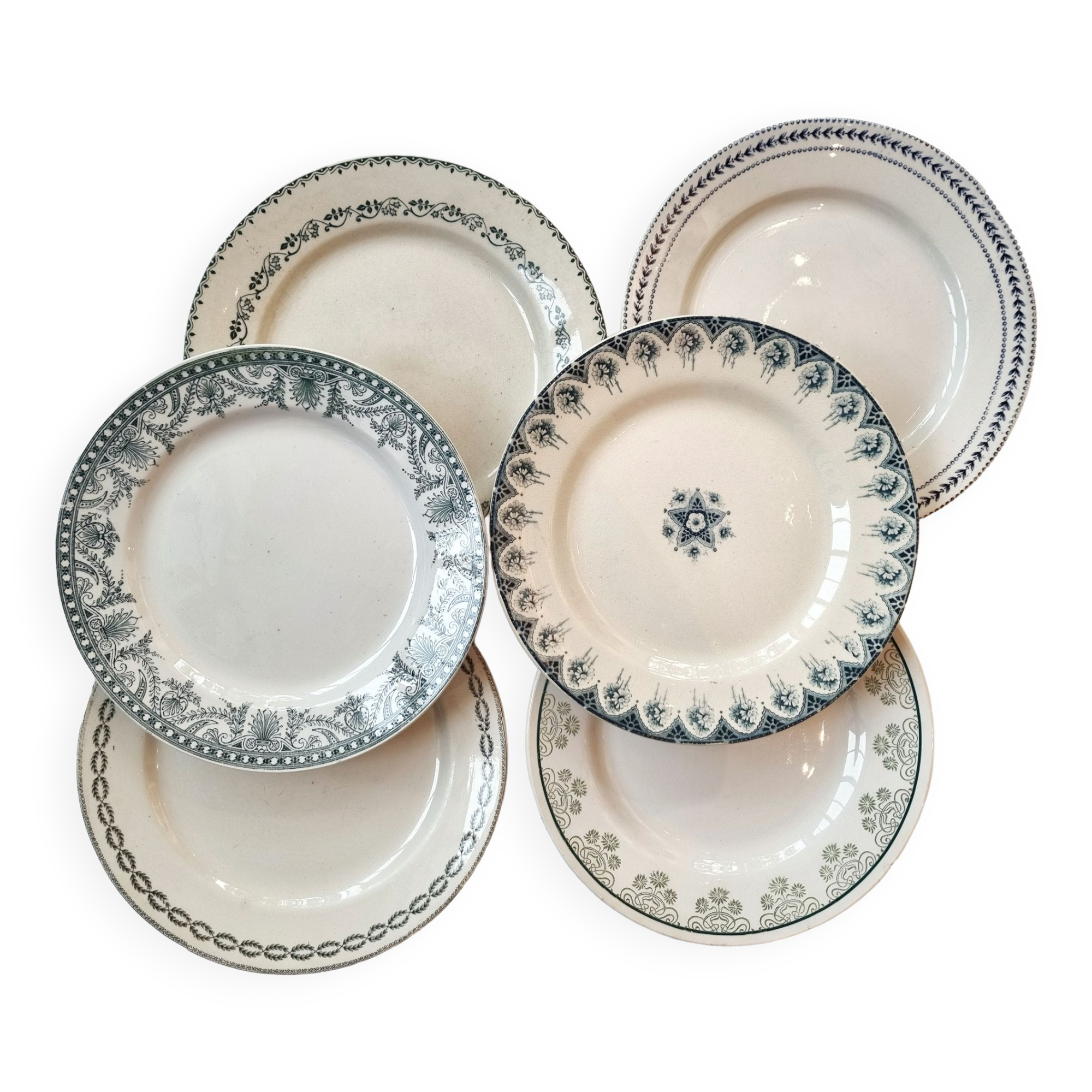 Set of 6 iron earth plates