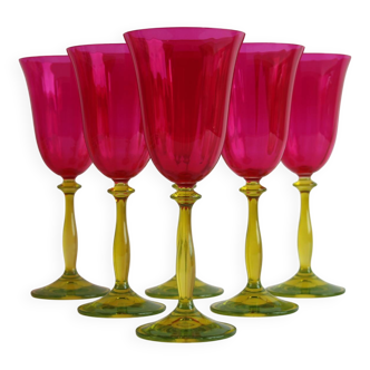 Vintage Crystalex Wine Glasses Set of 6 – Bohemian Glass