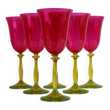 Vintage Crystalex Wine Glasses Set of 6 – Bohemian Glass
