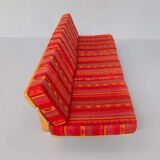 80s low three seat slatted bench / sofa