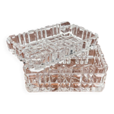 Mid-Century Modern Crystal Glass Stacking Ashtray and Box from Julia, Poland, 1960s, Set of 2