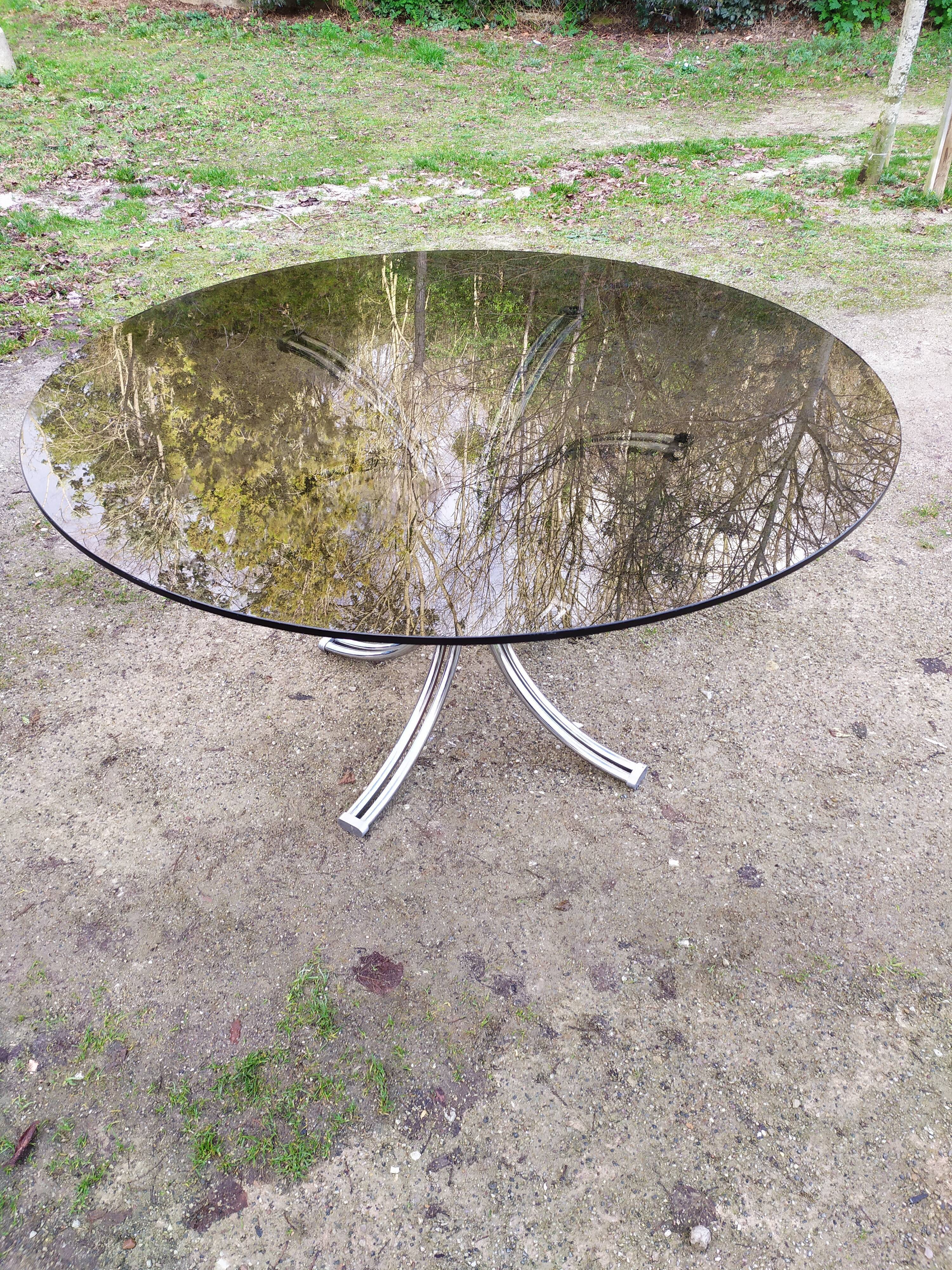 Glass dining table 70s - 130 cm