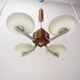 chrome and wood art deco pendant chandelier, circa 1930´s, bohemia