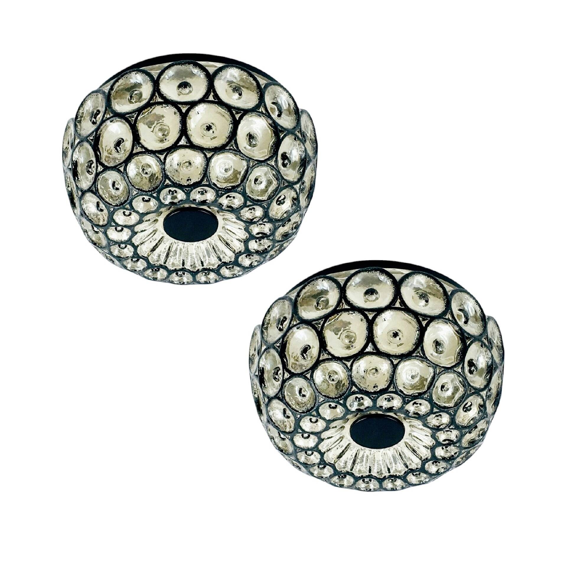 Mid-Century Glass Ceiling Lights or Wall Lamps from Limburg, Germany, 1960s