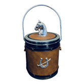 Equestrian champagne imitation leather horse ice bucket 16cm