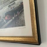 Vintage lithograph by Ortiz Alfau - Paris - the Eiffel Tower