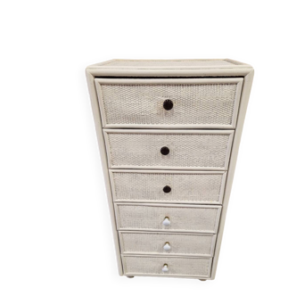 Wicker cabinet with 6 drawers