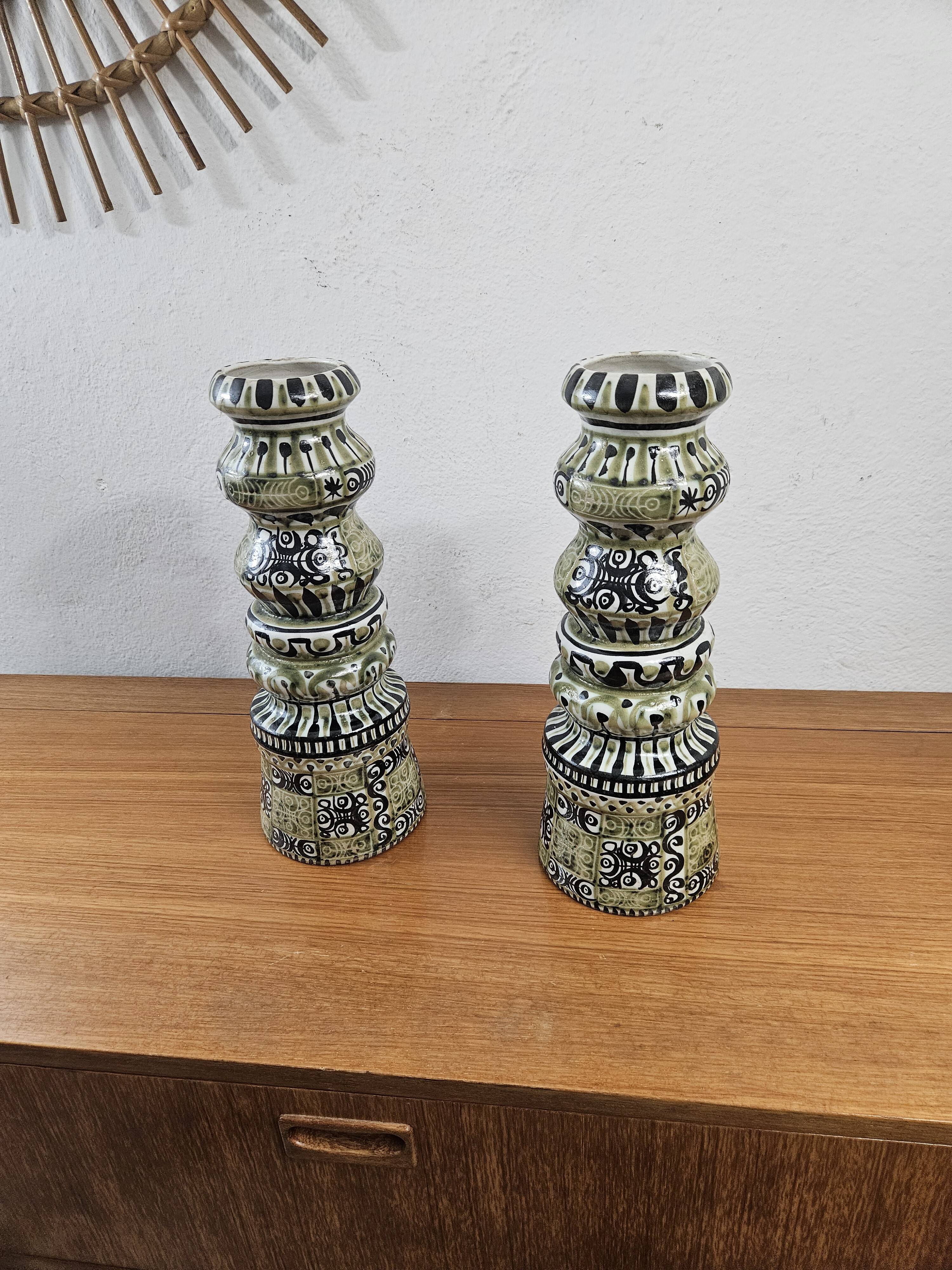 André Horellou Candlesticks - Ceramic