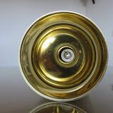 Pair of pale yellow lacquered metal "pipe" ceiling lights from the 80s