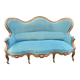 Napoleon III walnut canapé, blue velvet fabric.