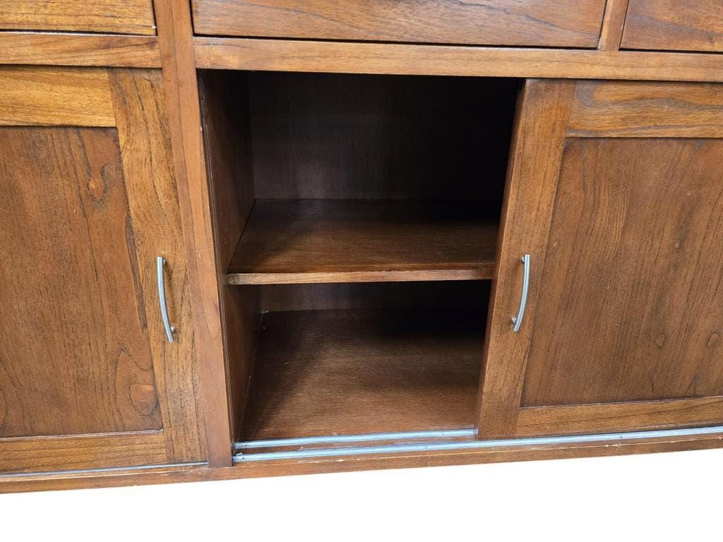 XL vintage wooden display cabinet / sideboard / wall cupboard