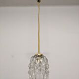 Vintage pendant lamp in molded glass and brass