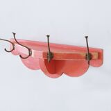 Coat rack in painted wood and vintage brass
