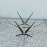 Angelo Ostuni coffee table 1950 glass and brass