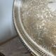 Vintage Silver Metal Tray Floral Rococo Pattern 55x40cm 1970