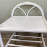 White rattan bedside table